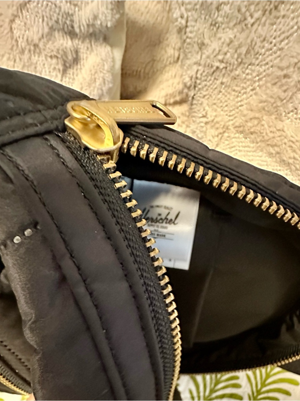 Herschel Supply Company Black Quilted Mini Backpack with Gold Zipper - Picture 5 of 8